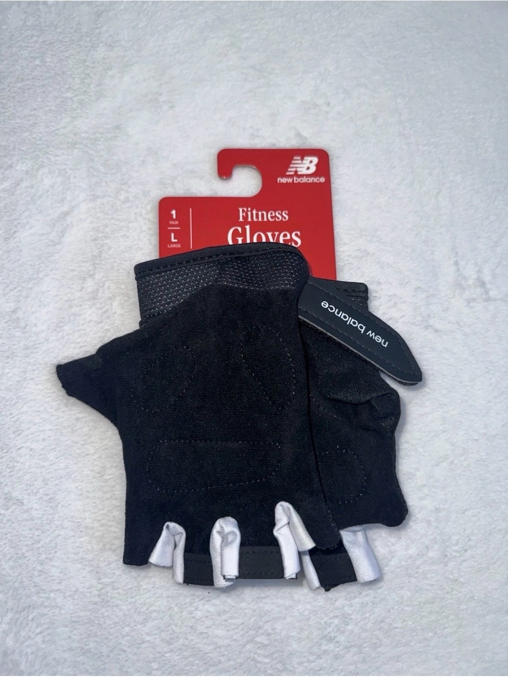New Balance Womens Black Fitness Gloves Fingerless Large L Breathable Mesh NWT